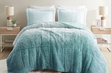 Brielle Ombre Shaggy Faux Fur 3-Pc. Comforter Set Just $60 (Reg. $150)!